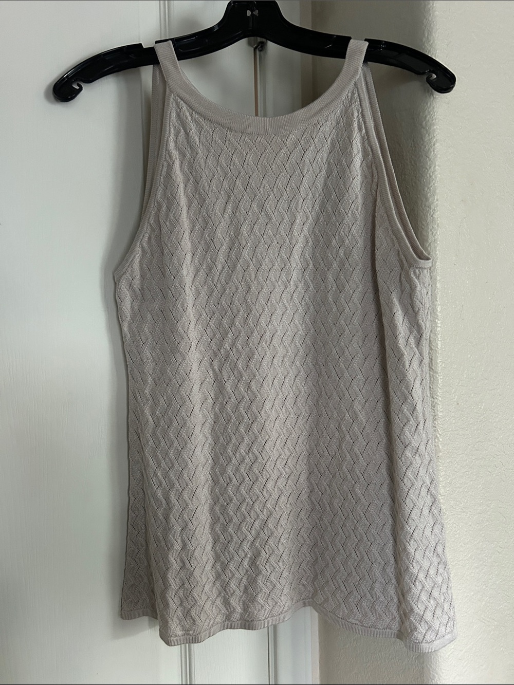 White House Black Market Textured Knit Tank Top - Light Beige